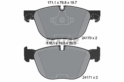 Textar Bremsbelagsatz, Scheibenbremse [Hersteller-Nr. 2417001] für BMW von TEXTAR