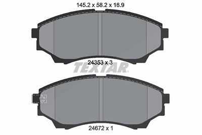 Textar Bremsbelagsatz, Scheibenbremse [Hersteller-Nr. 2435301] für Ford, Mazda von TEXTAR