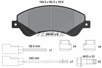 Textar Bremsbelagsatz, Scheibenbremse [Hersteller-Nr. 2448501] für Ford von TEXTAR