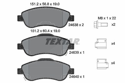 Textar Bremsbelagsatz, Scheibenbremse [Hersteller-Nr. 2463801] für Honda von TEXTAR