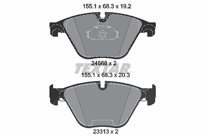 Textar Bremsbelagsatz, Scheibenbremse [Hersteller-Nr. 2468801] für BMW von TEXTAR