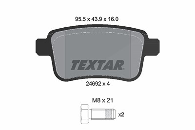 Textar Bremsbelagsatz, Scheibenbremse [Hersteller-Nr. 2469204] für Mercedes-Benz, Nissan von TEXTAR