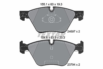 Textar Bremsbelagsatz, Scheibenbremse [Hersteller-Nr. 2469701] für BMW von TEXTAR