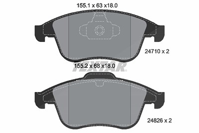 Textar Bremsbelagsatz, Scheibenbremse [Hersteller-Nr. 2471001] für Renault von TEXTAR