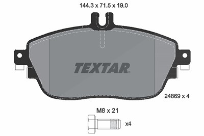 Textar Bremsbelagsatz, Scheibenbremse [Hersteller-Nr. 2486901] für Infiniti, Mercedes-Benz von TEXTAR