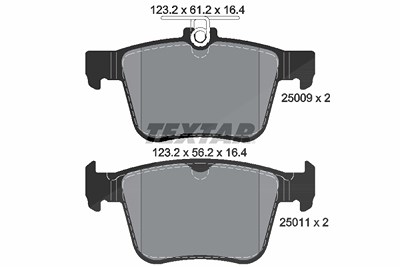 Textar Bremsbelagsatz, Scheibenbremse [Hersteller-Nr. 2500901] für Audi, Cupra, Seat, Skoda, VW von TEXTAR
