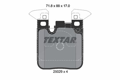 Textar Bremsbelagsatz, Scheibenbremse [Hersteller-Nr. 2502902] für BMW von TEXTAR