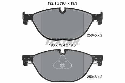 Textar Bremsbelagsatz, Scheibenbremse [Hersteller-Nr. 2504501] für BMW, Alpina von TEXTAR