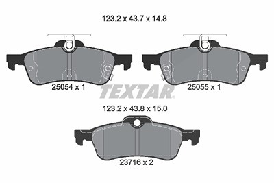 Textar Bremsbelagsatz, Scheibenbremse [Hersteller-Nr. 2505401] für Honda von TEXTAR