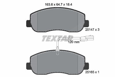 Textar Bremsbelagsatz, Scheibenbremse [Hersteller-Nr. 2514701] für Nissan, Opel, Renault von TEXTAR