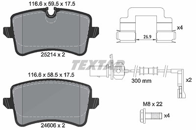 Textar Bremsbelagsatz, Scheibenbremse [Hersteller-Nr. 2521401] für Audi von TEXTAR