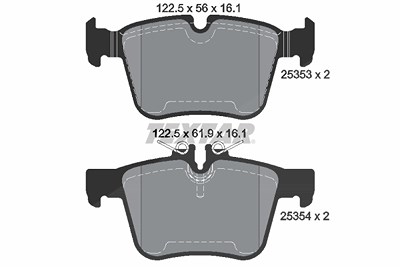 Textar Bremsbelagsatz, Scheibenbremse [Hersteller-Nr. 2535301] für Mercedes-Benz von TEXTAR