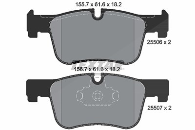 Textar Bremsbelagsatz, Scheibenbremse [Hersteller-Nr. 2550601] für BMW von TEXTAR