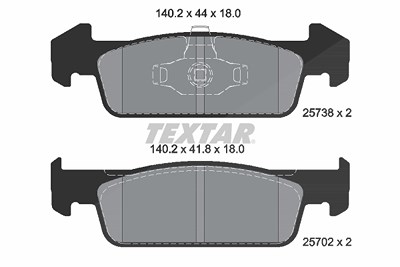 Textar Bremsbelagsatz, Scheibenbremse [Hersteller-Nr. 2573801] für Dacia, Renault von TEXTAR