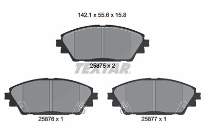 Textar Bremsbelagsatz, Scheibenbremse [Hersteller-Nr. 2587501] für Mazda von TEXTAR