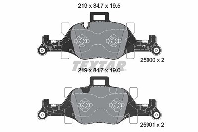 Textar Bremsbelagsatz, Scheibenbremse [Hersteller-Nr. 2590001] für BMW von TEXTAR