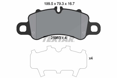 Textar Bremsbelagsatz, Scheibenbremse [Hersteller-Nr. 2598301] für Porsche von TEXTAR