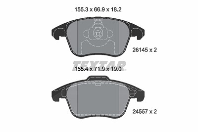 Textar Bremsbelagsatz, Scheibenbremse [Hersteller-Nr. 2614501] für Ds, Peugeot von TEXTAR