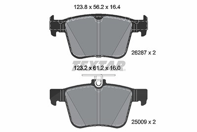 Textar Bremsbelagsatz, Scheibenbremse [Hersteller-Nr. 2628701] für Audi, Cupra, Seat, Skoda, VW von TEXTAR