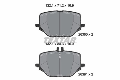 Textar Bremsbelagsatz, Scheibenbremse [Hersteller-Nr. 2639001] für Mercedes-Benz von TEXTAR