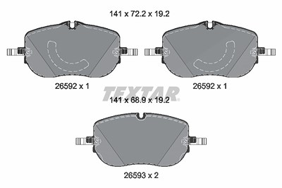 Textar Bremsbelagsatz, Scheibenbremse [Hersteller-Nr. 2659201] für Mercedes-Benz von TEXTAR