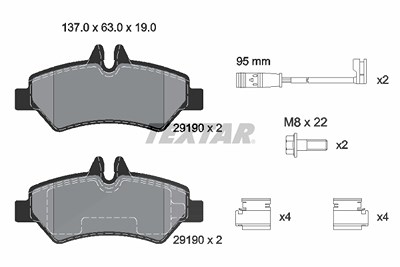 Textar Bremsbelagsatz, Scheibenbremse [Hersteller-Nr. 2919001] für Mercedes-Benz, VW von TEXTAR