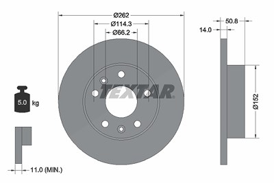 Textar 1x Bremsscheibe [Hersteller-Nr. 92102900] für Land Rover von TEXTAR