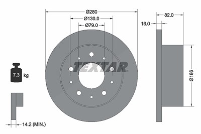 Textar 1x Bremsscheibe [Hersteller-Nr. 92116203] für Citroën, Fiat, Opel, Peugeot von TEXTAR