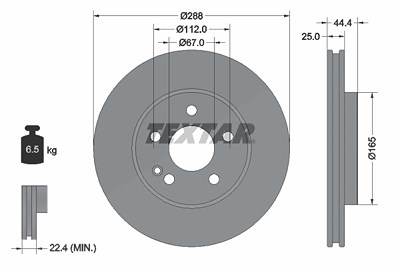 Textar 1x Bremsscheibe [Hersteller-Nr. 92132005] für Mercedes-Benz von TEXTAR