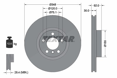 Textar 1x Bremsscheibe [Hersteller-Nr. 92160905] für BMW von TEXTAR