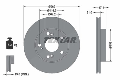 Textar 1x Bremsscheibe [Hersteller-Nr. 92175803] für Honda von TEXTAR