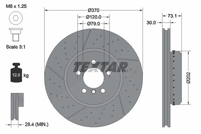 Textar 1x Bremsscheibe [Hersteller-Nr. 92265425] für BMW von TEXTAR