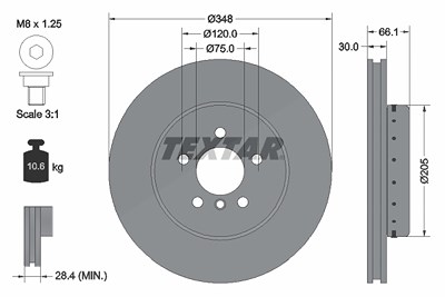 Textar 1x Bremsscheibe [Hersteller-Nr. 92265725] für BMW von TEXTAR