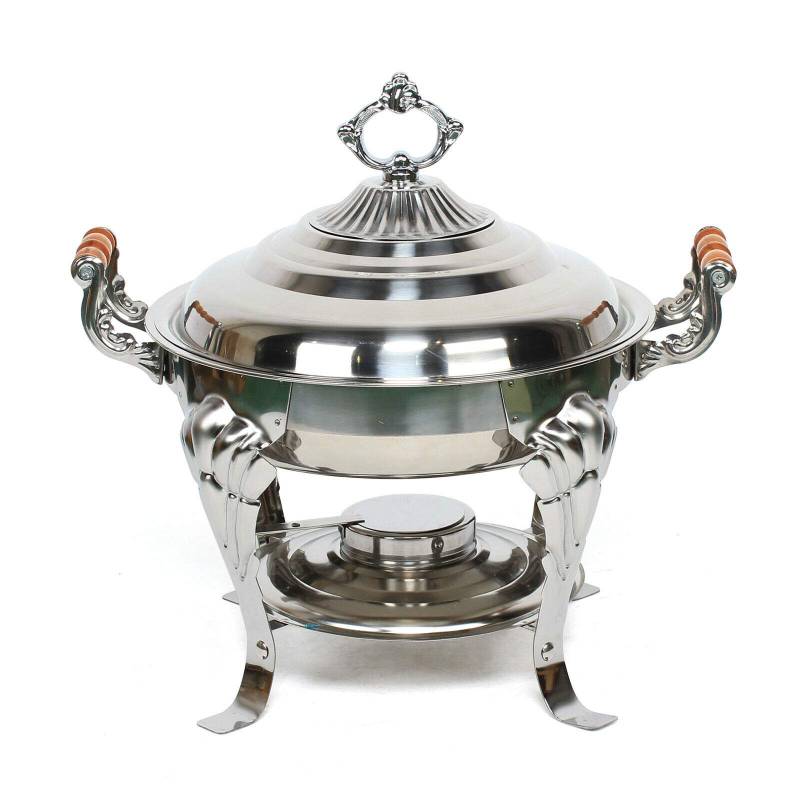 TFCFL 360° Runden Chafing Dish Warmhaltebehälter 6,8L / Edelstahl Speisenwärmer Behälter/Speisenwärmer für Catering, Buffet von TFCFL