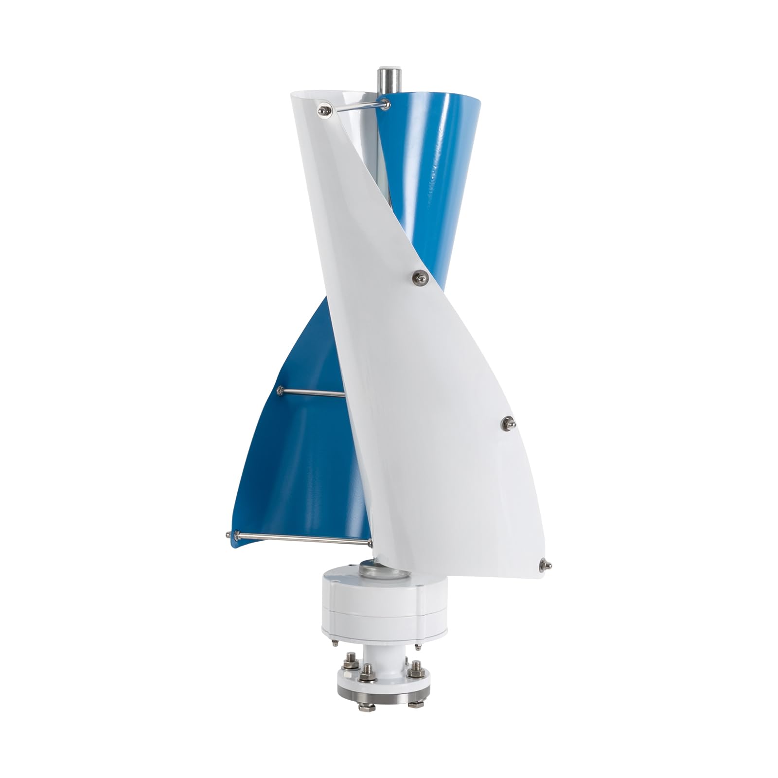 TFIANYNI 500W 12V/24V Windkraftanlage Vertikale Windturbine Mit Controller, Geräuscharmer, Windgenerator Für Haus, Geschäft Und Industrielle Energieversorgung (Weiß und Blau, 24V) von TFIANYNI