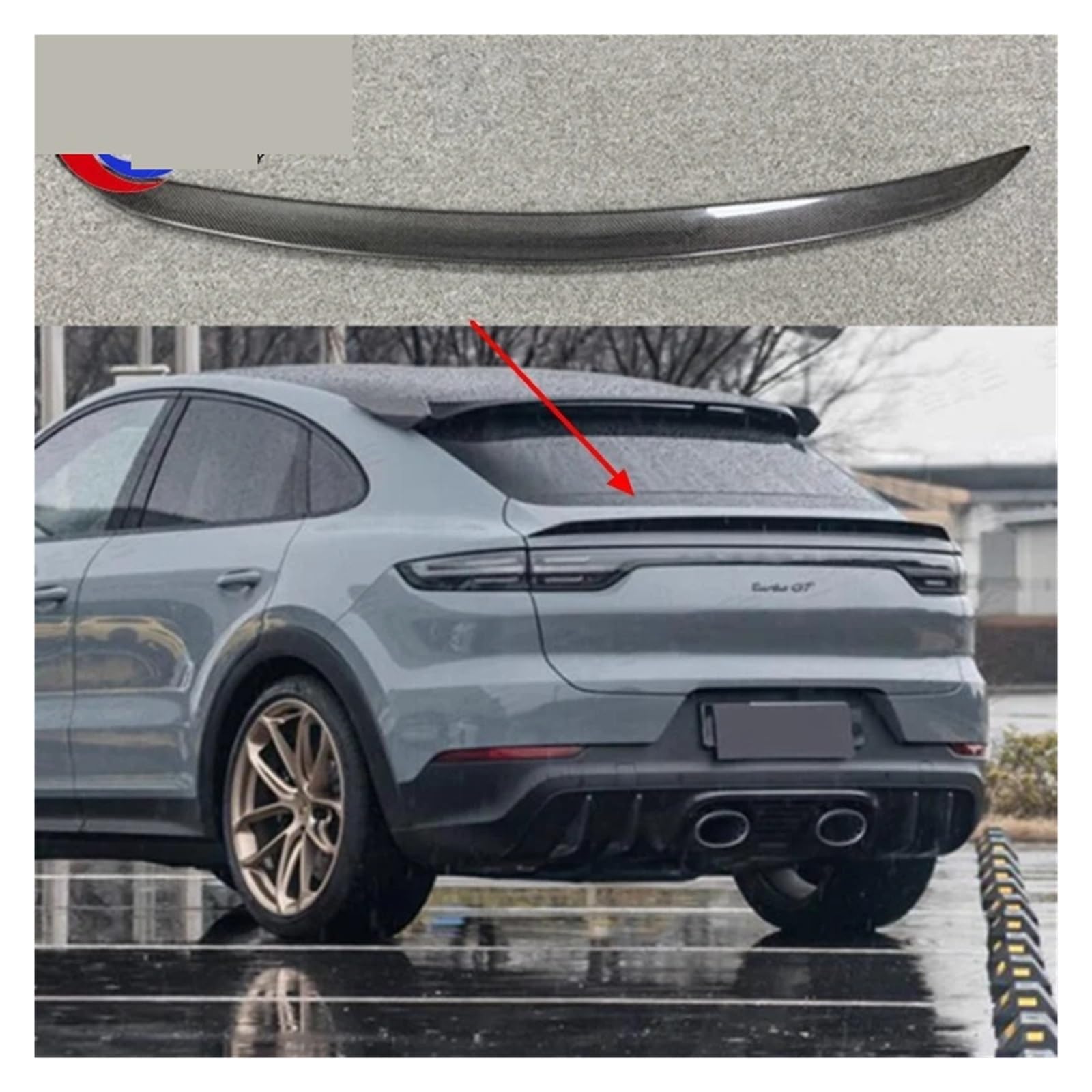 Kohlefaser-Spoiler, Kompatibel For Porsche Cayenne Coupe 2020 2021 2022, Flügellippen-Dachspoiler(Carbon fiber) von TFUYFGD