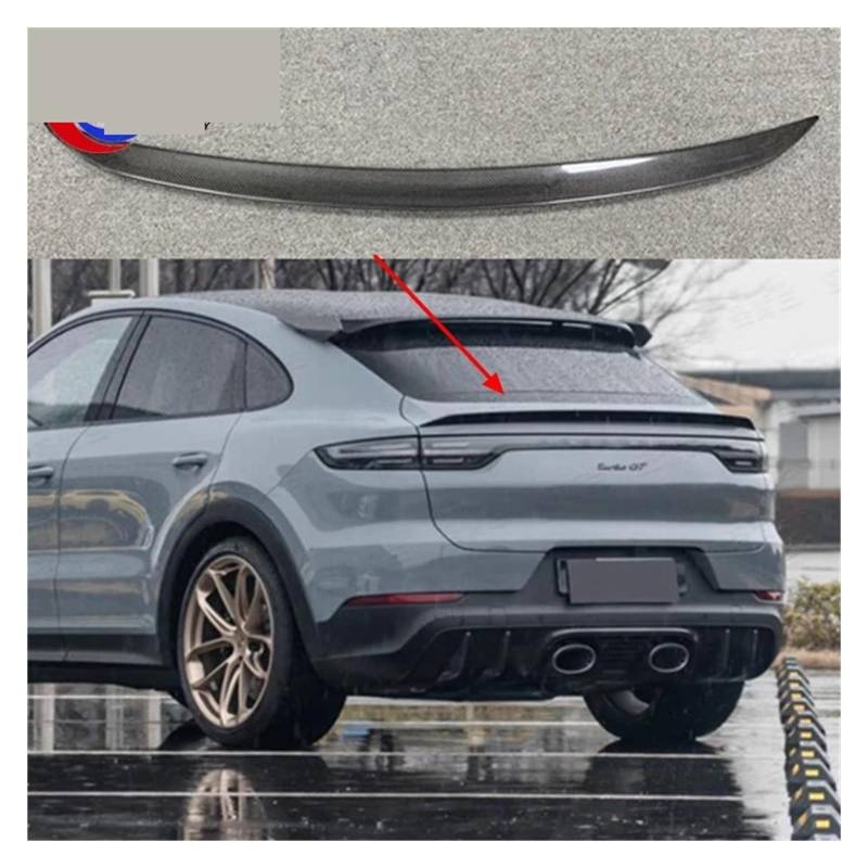 Kohlefaser-Spoiler, Kompatibel For Porsche Cayenne Coupe 2020 2021 2022, Flügellippen-Dachspoiler(Unpainted) von TFUYFGD