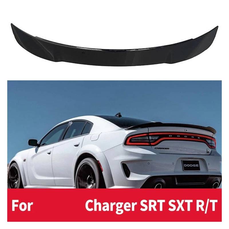 Kompatibel For DODGE Charger SRT SXT R/T Pursuit 2015–2019, Carbonfaser-Look/Schwarz, Auto-Heckspoiler, Heckspoiler, Flügellippe(Unpainted) von TFUYFGD