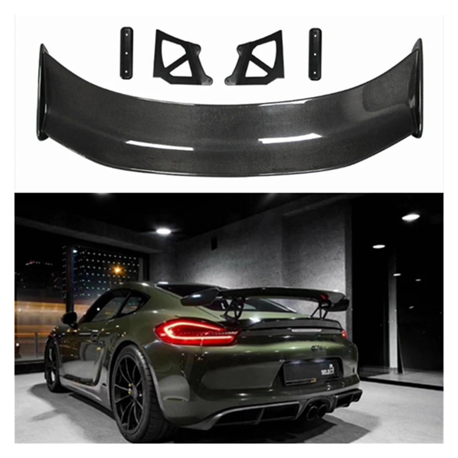 Kompatibel For Porsche Cayman 981 986 987 718 GT4 GT 2016 2017 2018 2019, Auto-Außendekoration, Kohlefaser-Heckspoiler-Heckflügel(Real carbon fiber) von TFUYFGD