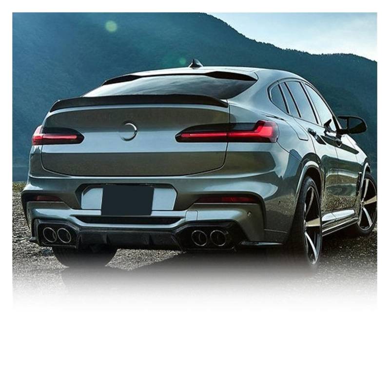 Real Carbon Fiber Auto Heckspoiler Flügel, Kompatibel For BMW X4 X4M G02 F98 M40i 2023 2024, Racing Heck Kofferraumdeckel Flügel Lippenspoiler von TFUYFGD