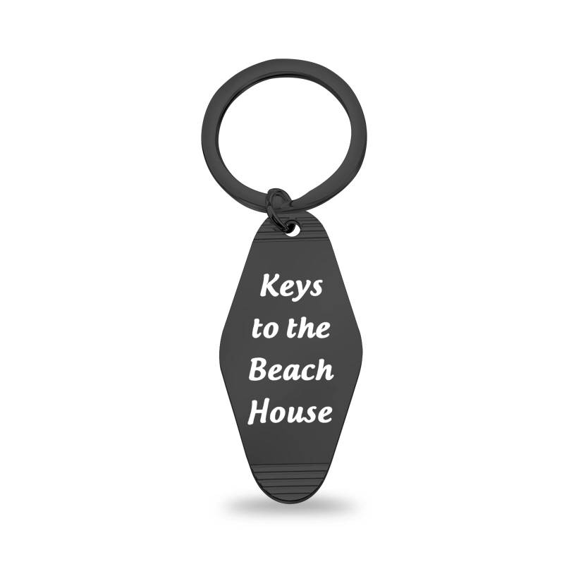 TGBJE Schlüsselanhänger mit Aufschrift Key To The Beach House, Geschenk für ein neues Zuhause, Strandhausbesitzer, Geschenk, Vintage-Motel-inspirierter Schlüsselanhänger, Bl Beach Key, 2.5 * 5.5cm von TGBJE
