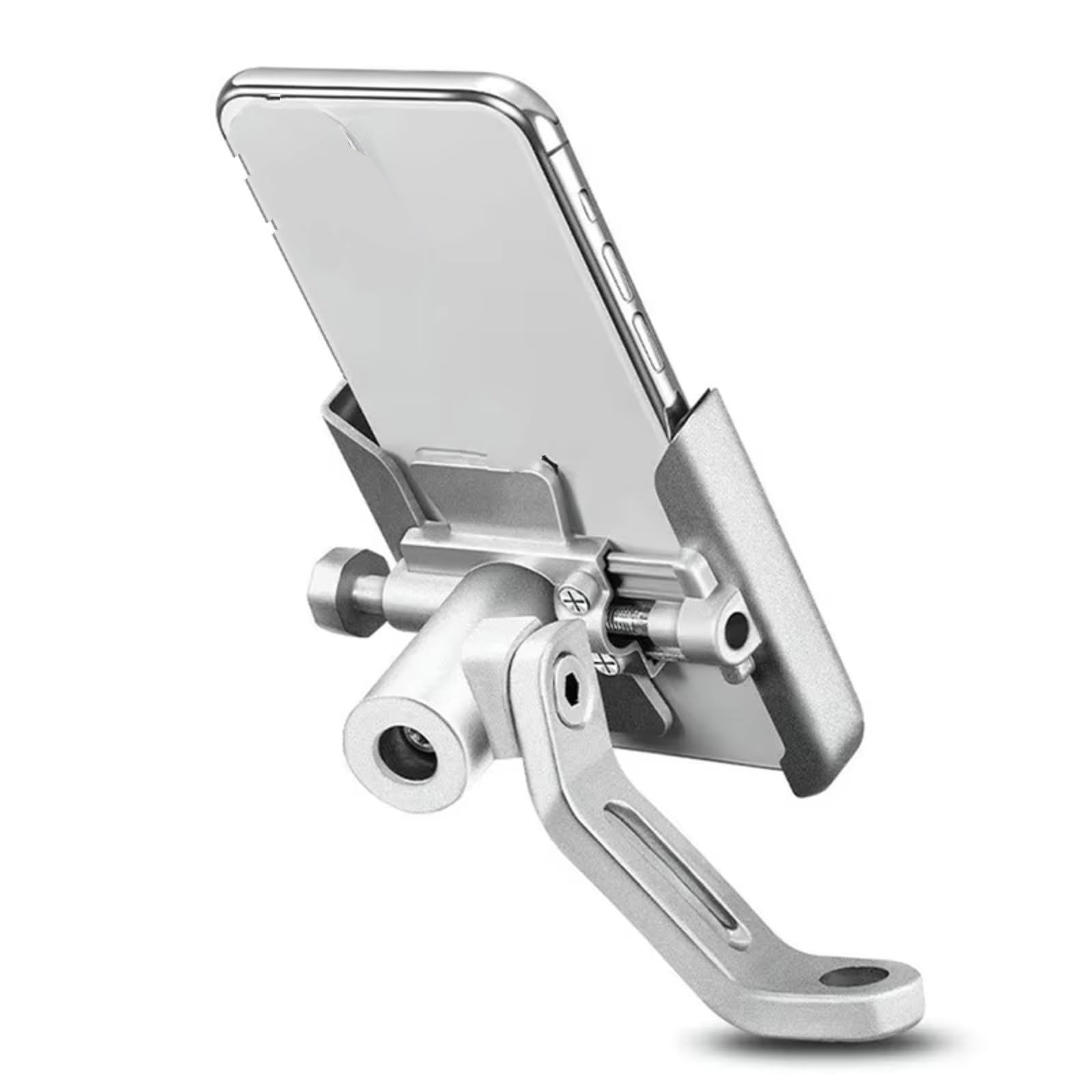 TGFCRUH Handyhalterung Motorrad Für NC750X 2014-2020 2021 2022 2023 Motorrad Lenker Handy Halter GPS Stand Halterung Motorrad Zubehör(Silver,Mirror Holder) von TGFCRUH