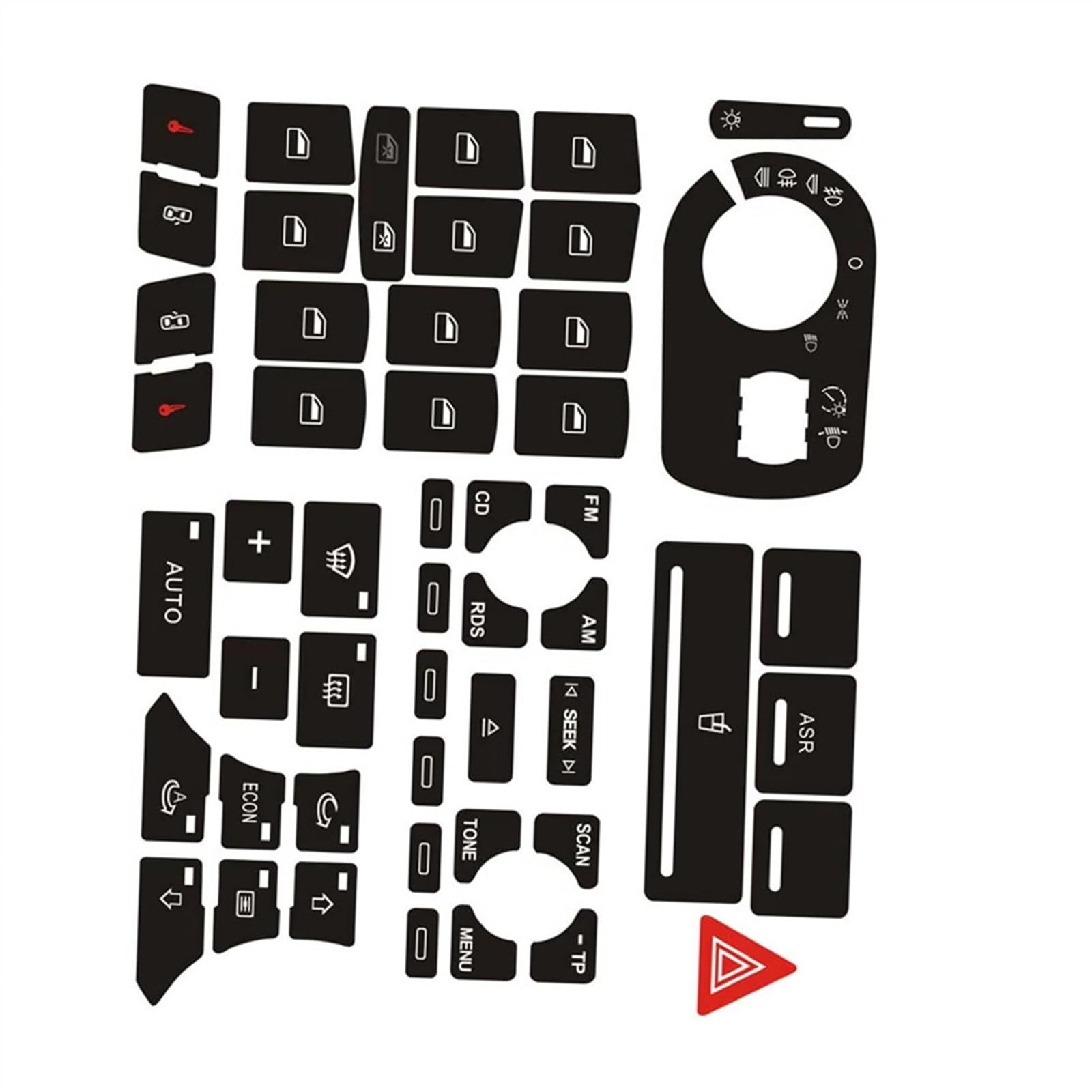 TGFCRUH Knopf Aufkleber Kompatibel Mit Für 8P 2004 2005 2006 2007 2008 Autoknopf-Reparaturaufkleber Audioknopf-Reparaturaufkleber Aufkleber Interne Knopfaufkleber von TGFCRUH