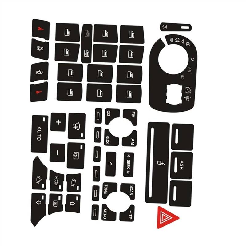 TGFCRUH Knopf Aufkleber Kompatibel Mit Für 8P 2004 2005 2006 2007 2008 Autoknopf-Reparaturaufkleber Audioknopf-Reparaturaufkleber Aufkleber Interne Knopfaufkleber von TGFCRUH