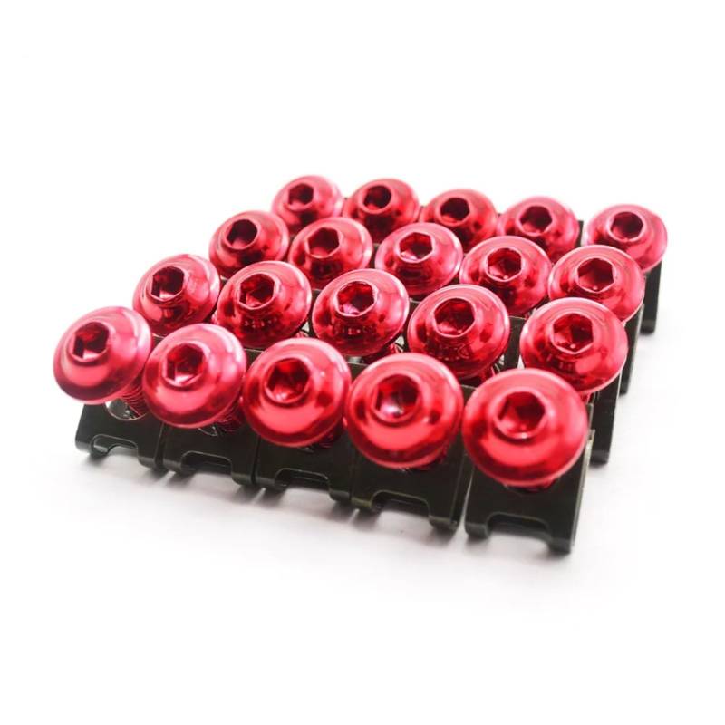 TGFCRUH Motorrad Batterieschrauben Für Hayabusa Für SV650S Für SV1000S 20PCS Motorrad Zubehör Verkleidung Schraube Für Bolzen Windschutzscheibe Schraube Motorrad Batterie Terminal Schrauben(Red) von TGFCRUH