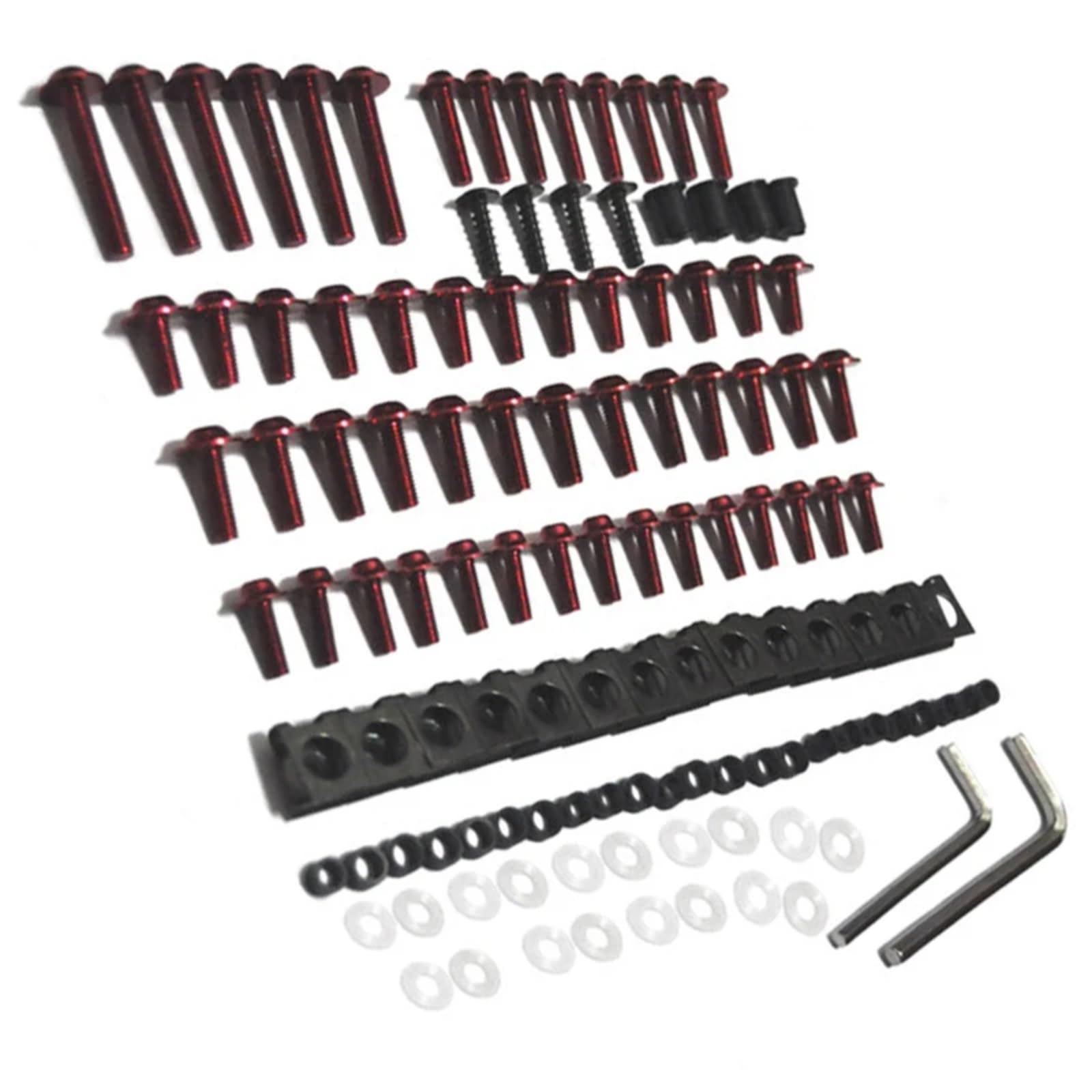 TGFCRUH Motorrad Batterieschrauben Kompatibel Mit Für Ninja Für 650R Für ER-6F Für ER-6N Motorrad Komplettes Verkleidungsschrauben-Kit Karosserieschrauben Motorrad-Verkleidungsschrauben(Red) von TGFCRUH