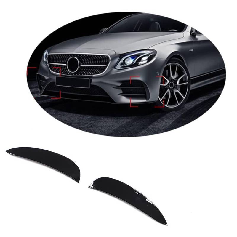 TGFOF ABS Auto Frontstoßstange Spoiler Lippe Lamellen Seite Canard Vent Flaps Aufkleber Nebelscheinwerfer Abdeckung Verkleidung Fit für Mercedes Benz E-Klasse W213 E200 E300 E43 2016–2019 von TGFOF