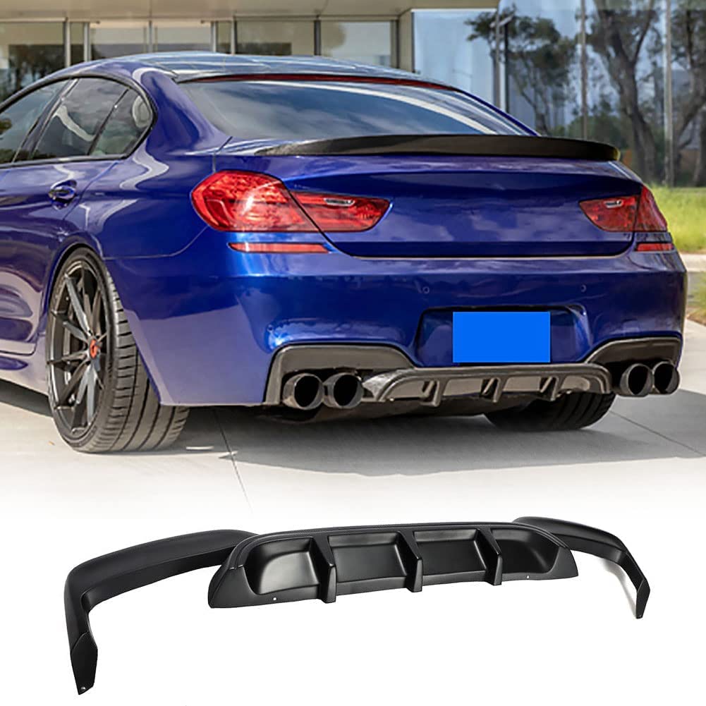 TGFOF Auto Heckstoßstange Diffusor Lippe passt für BMW 6er F06 F12 F13 640i 650i M Sport M6 2012-2016 Mattschwarz FRP Unterspoiler Stoßstange Schutz Karosserie Kit von TGFOF