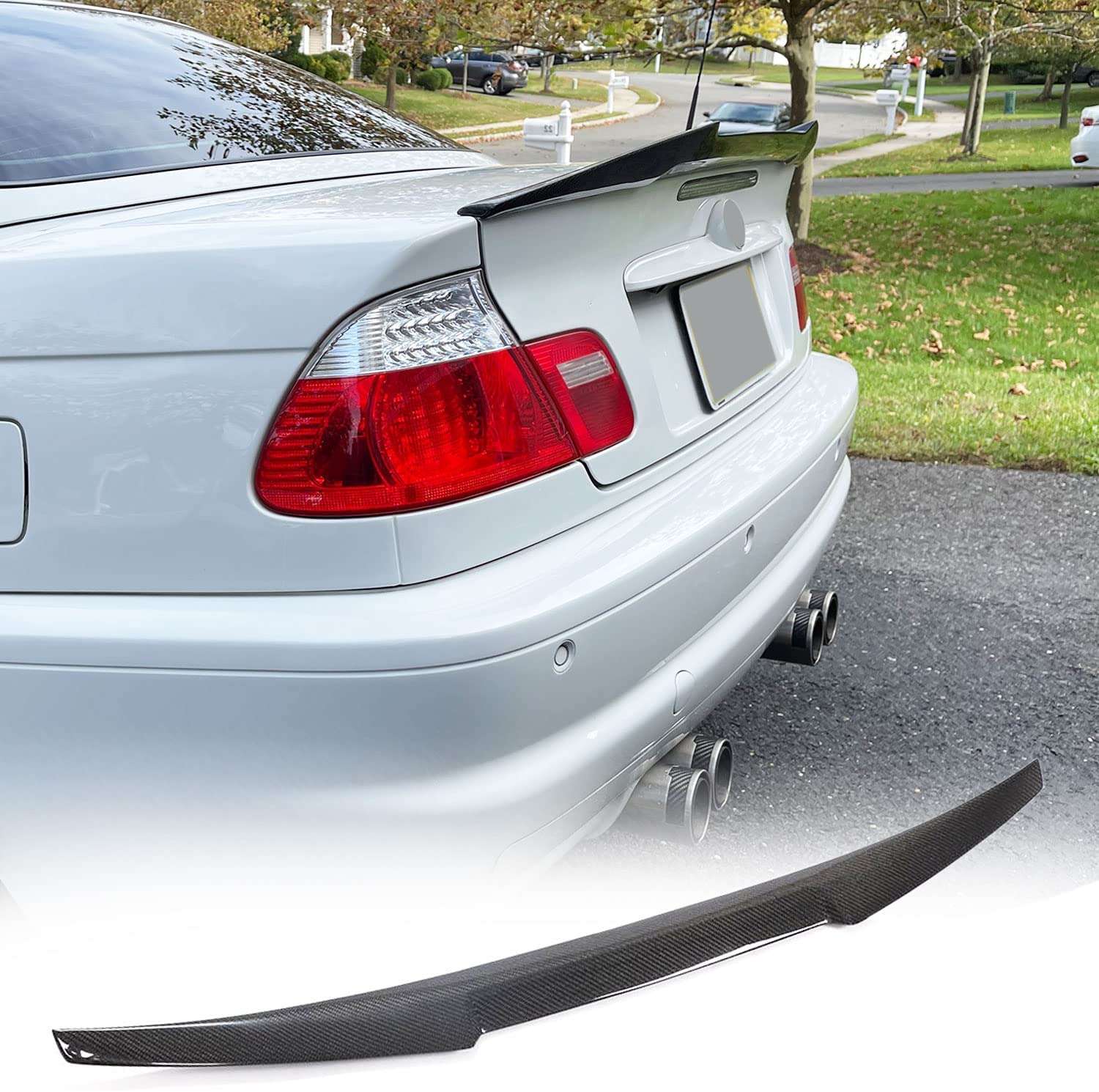 TGFOF Carbon Kohlefaser Heckspoiler für BMW 3er E46 Coupé 2-Tür 1999-2006 Auto Kofferraumdeckel Spoiler Flügel Lippe von TGFOF