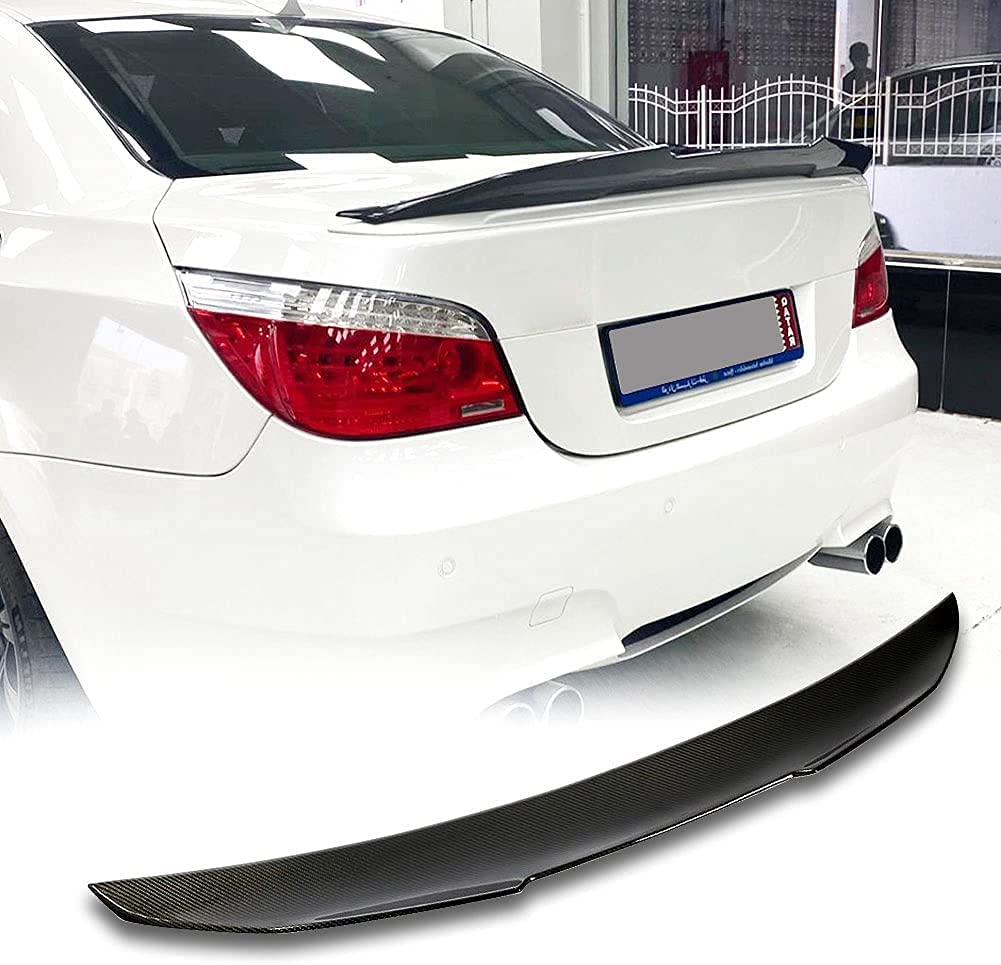 TGFOF Carbon Kohlefaser Heckspoiler passt für BMW 5 Series E60 520i 523i 525i 528i 530i 535i 540i 545i 550i M Sport M5 Sedan 2004-2010 Limousine Auto Kofferraumdeckel Spoiler Flügel Lippe von TGFOF